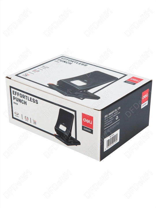 Дырокол PowerSaving, 45 листов, чёрный, 0143 Deli (0143bk)