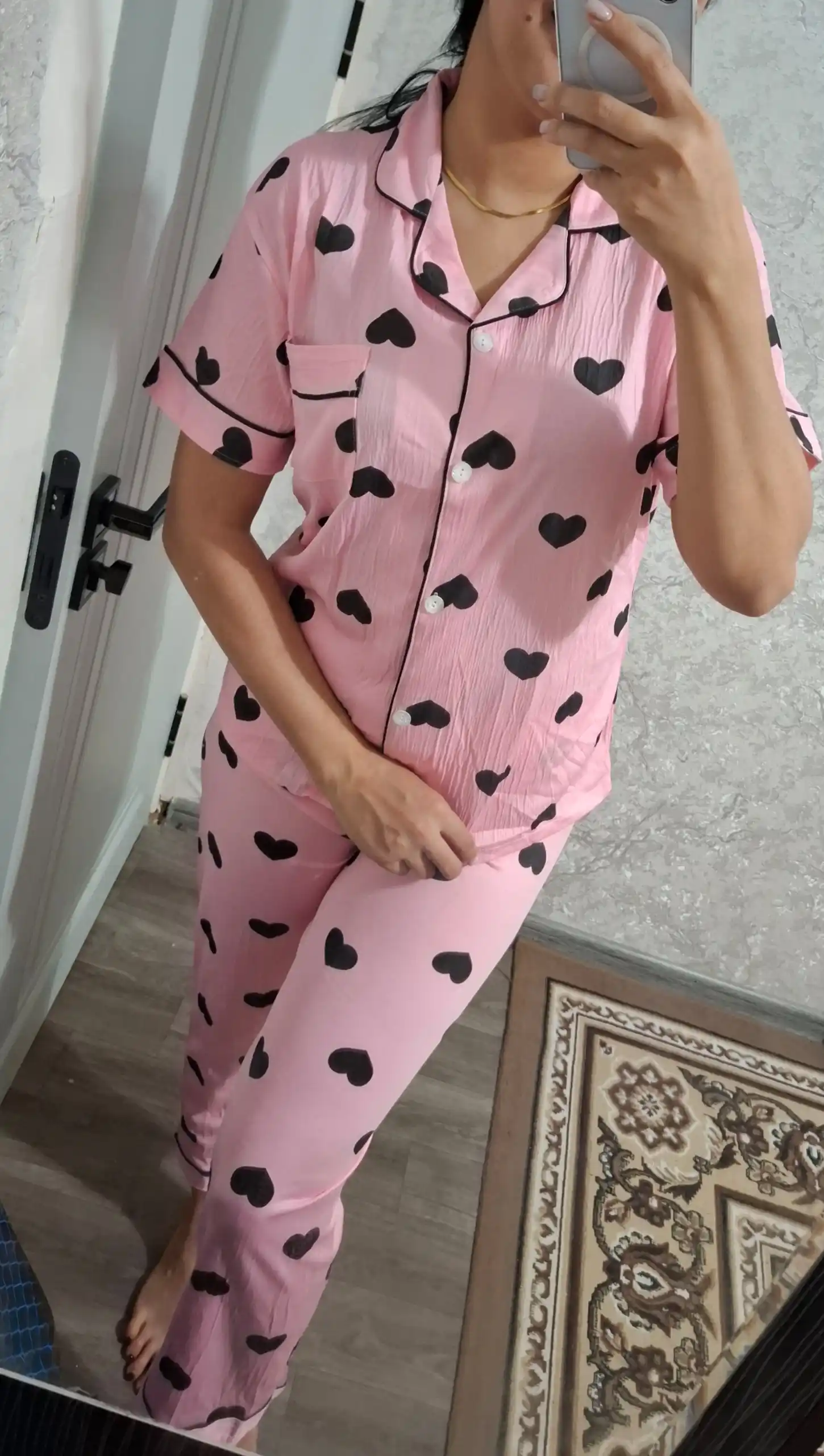 Uy paxta pijamasi va shortigi, 3 tasi 1 da