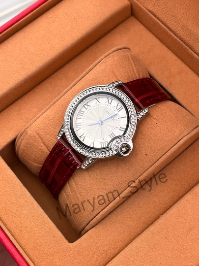 Женские наручные часы Cartier на любой стиль, в подарочной коробке — MARIAMS-22W0060-КОРИЧН