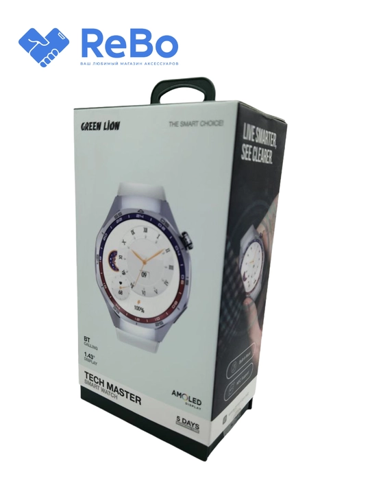 Green Lion Tech Master Smart Watch - звонки по Bluetooth, 1.43" AMOLED дисплей