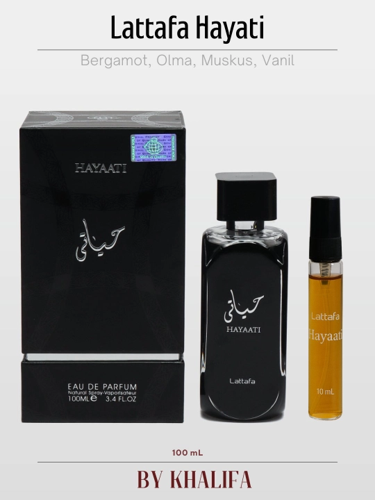 Erkaklar uchun parfumlangan suv Lattafa Hayati, namuna, 100 ml - 