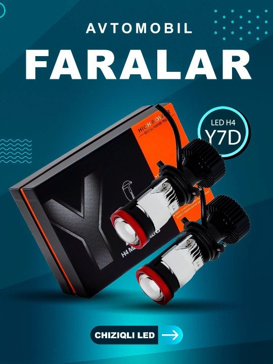 Y7D Y7 LED H4: линейный светодиод для автомобильных фар