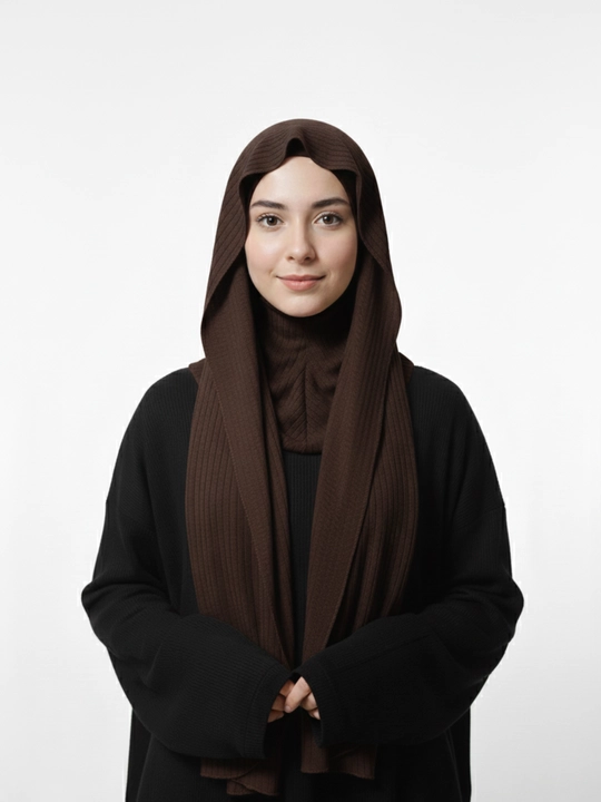 Ikki qismli, tayyor hijob (ro‘mol), 180x45, amaliy ayollar sharfi, lapsha - 
