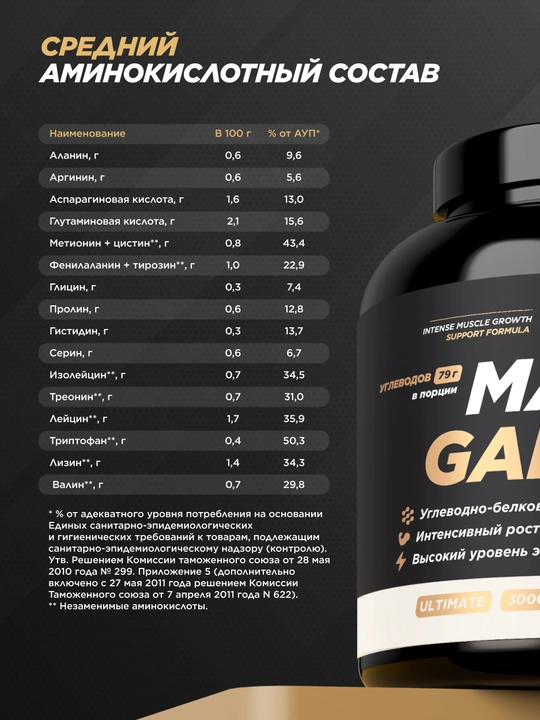 Prime Kraft Mass Gainer, tez vazin olish, zardob oqsili, 3000 g, HALAL