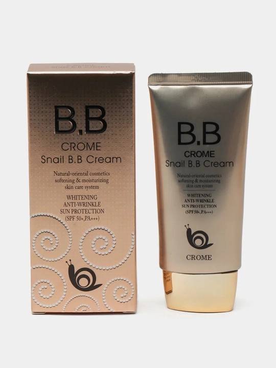 CROME SNAIL SPF50 BB-kremi, makiyaj uchun ko‘p funksiyali oqartiruvchi asos, 50 ml - 