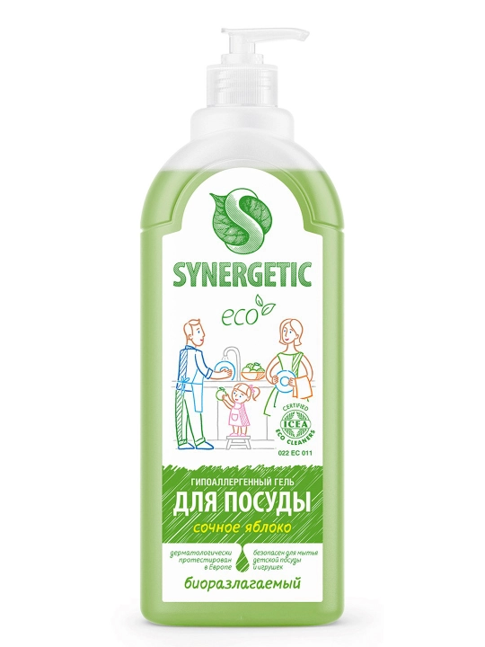 Synergetic гель для мытья посуды: арбуз, яблоко, апельсин, гранат, лимон, алоэ, 1 л - 