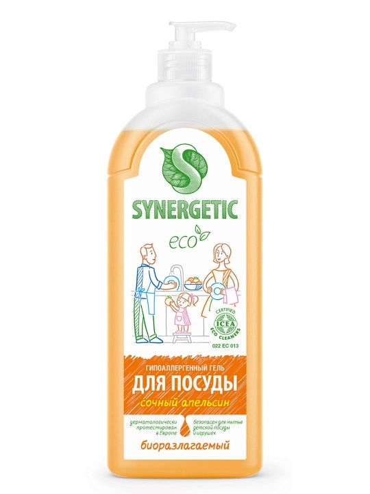 Synergetic гель для мытья посуды: арбуз, яблоко, апельсин, гранат, лимон, алоэ, 1 л - 