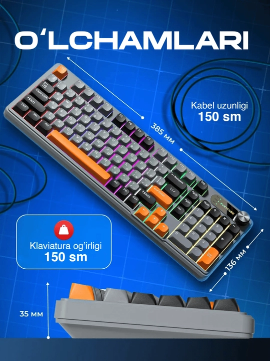 Mexanik klaviatura gaming uchun, simsiz va simli klaviatura
