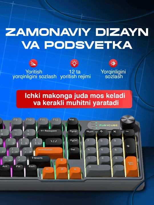 Mexanik klaviatura gaming uchun, simsiz va simli klaviatura