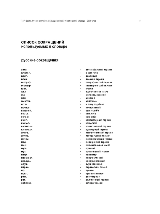 Ruscha–Inglizcha tematik lug‘at — 9000 so‘z