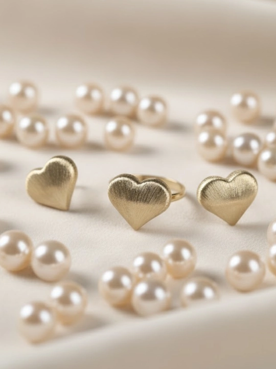 Золотое кольцо и серги комплект, 6.35 г, модель M37K, золото 585 пробы, MERRIT GOLD