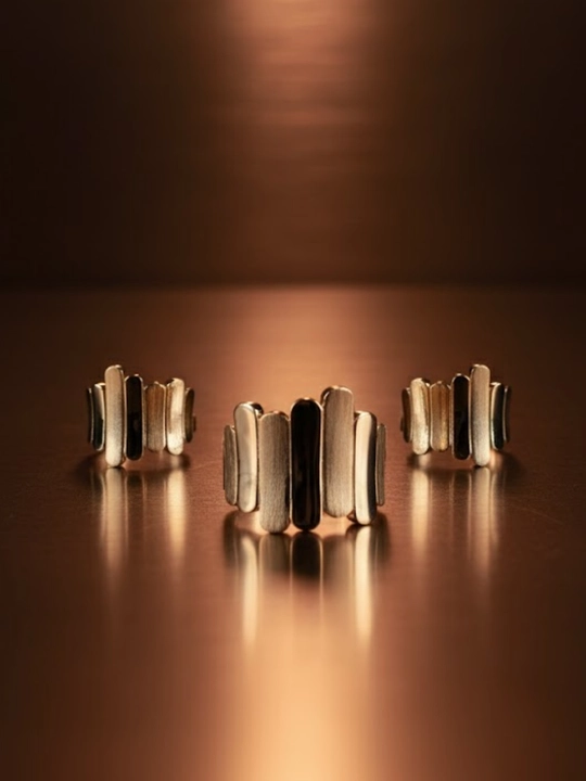 Золотое кольцо и серги комплект, 8.14 г, модель M27K, золото 585 пробы, MERRIT GOLD