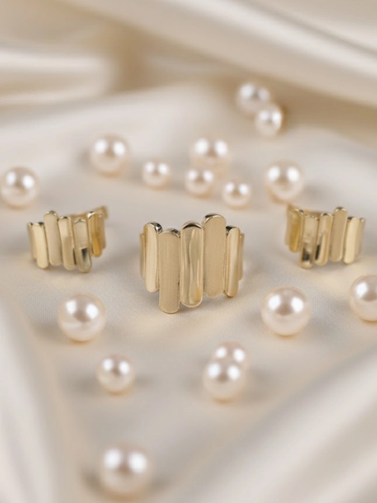 Золотое кольцо и серги комплект, 8.14 г, модель M27K, золото 585 пробы, MERRIT GOLD