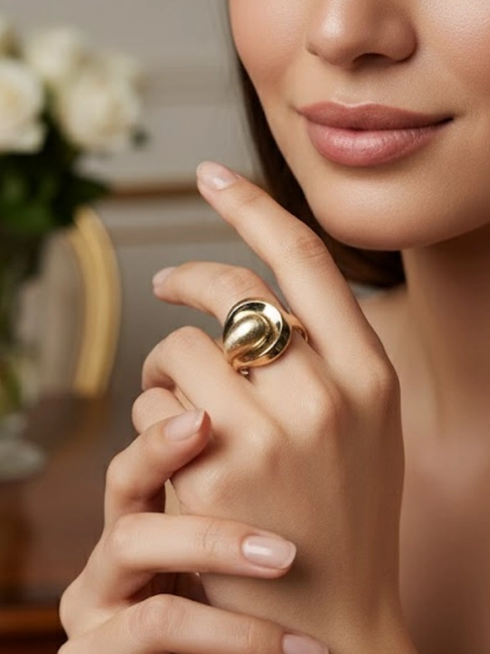 Золотое кольцо и серги комплект, 7.16 г, модель M28K, золото 585 пробы, MERRIT GOLD