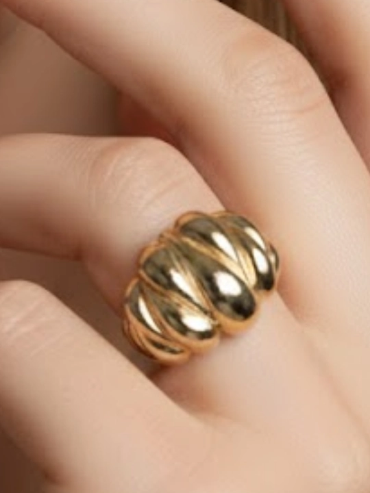Золотое кольцо и серги комплект, 9.39 г, модель M31K, золото 585 пробы, MERRIT GOLD