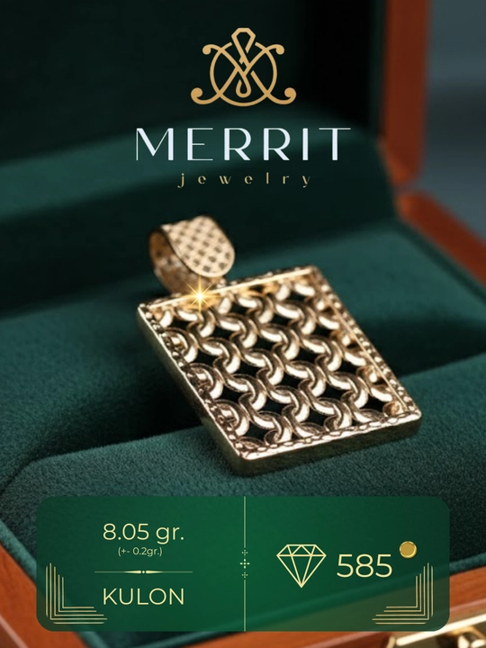 Золотой кулон, 8.05 г, модель M32K, золото 585 пробы, MERRIT GOLD - 