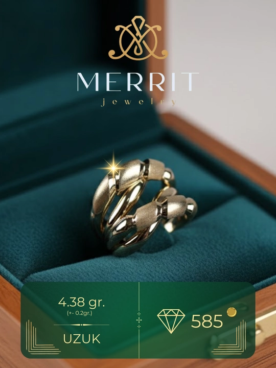 Золотое кольцо, 4.38 г, модель M33U, золото 585 пробы, MERRIT GOLD - 
