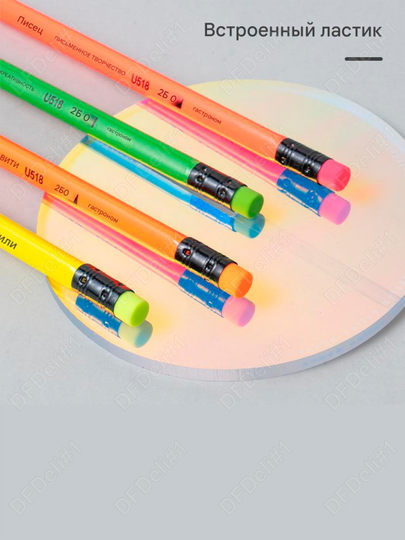 Qalam 12/50 dona 2B o'chirg'ichli Neon 51806/T50 Deli, 51806-EU