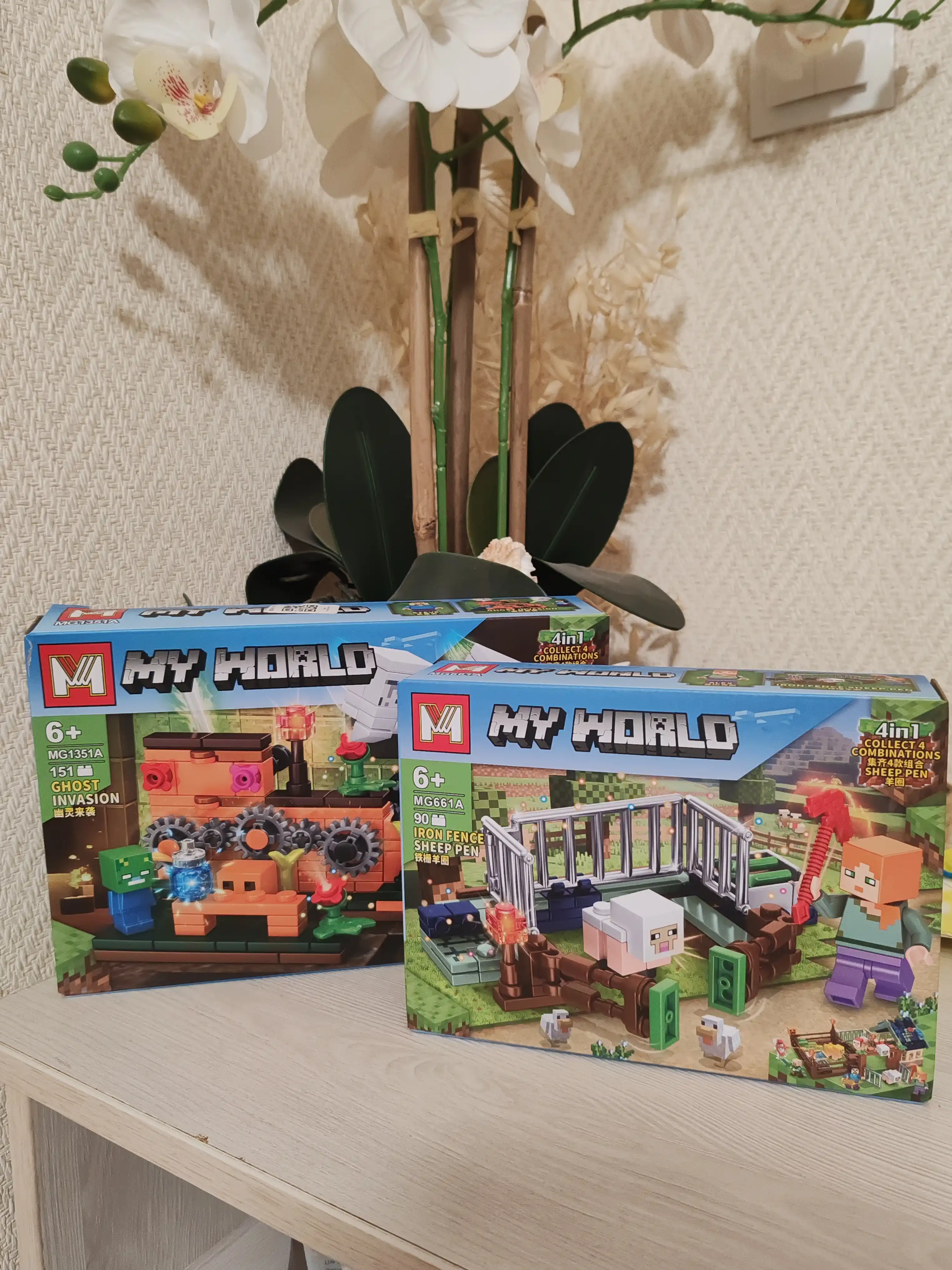 Конструктор My world Лего Майнкрафт для детей, с животными, роботами