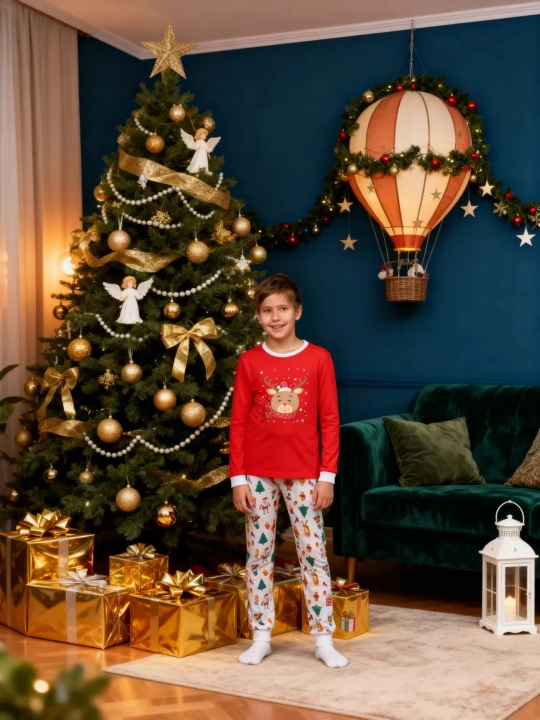 Qiz va o`g`il bolalar uchun pijama Yangi yilga,  paxta NEO