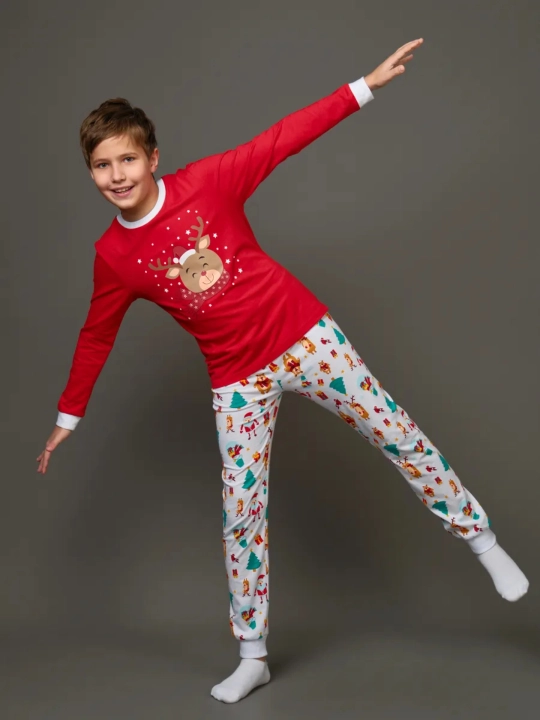 Qiz va o`g`il bolalar uchun pijama Yangi yilga,  paxta NEO