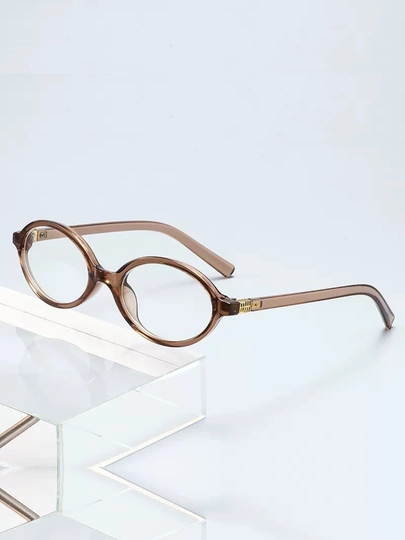 Женские солнцезащитные ретро очки MiuMiu, маленькая оправа oval cat eye, защита UV400 — EA7-MIUMIU-МЕДН