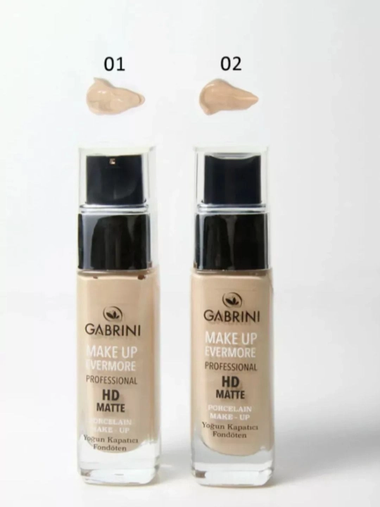 Mattiflashtiruvchi Turkiya tonal kremi ​​Gabrini HD Matte Make Up Evermore prof., 30 ml