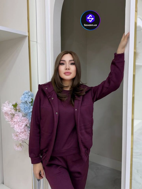 Uchlik to'plam: qulay xudi, zamonaviy jogger shim va uslubli qavariq jilet