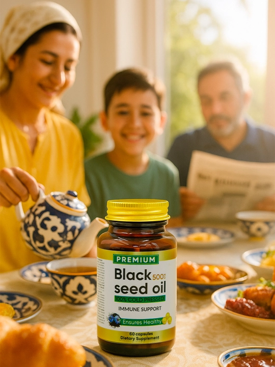Black Seed Oil 500 mg, 60 капсул в стеклянной банке – Высокая концентрация Иммуномодулятор