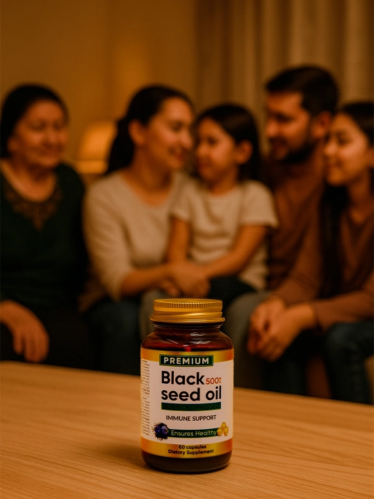 Black Seed Oil 500 mg, 60 капсул в стеклянной банке – Высокая концентрация Иммуномодулятор