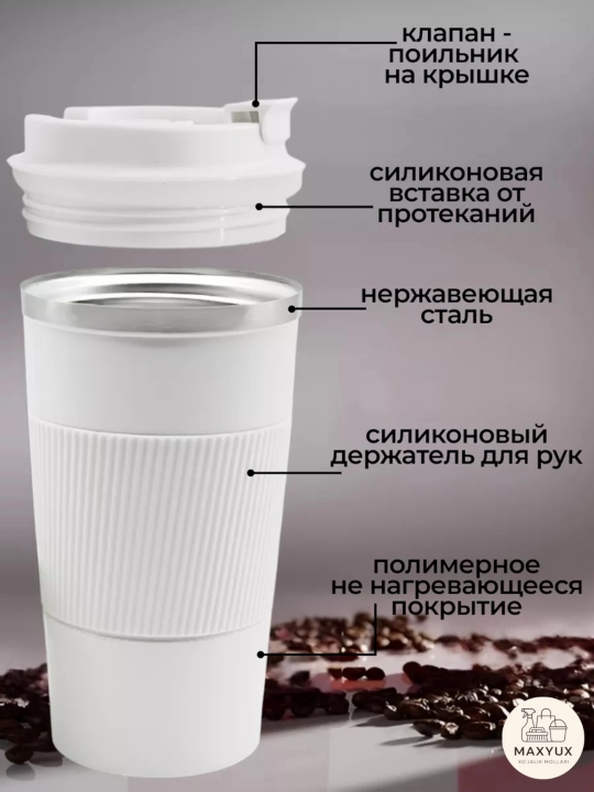 Choy va qahva uchun zanglamaydigan po‘latdan yasalgan termokrujka