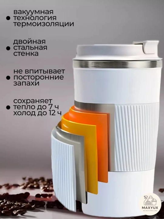 Choy va qahva uchun zanglamaydigan po‘latdan yasalgan termokrujka