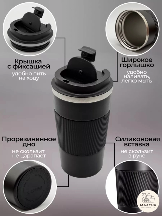 Choy va qahva uchun zanglamaydigan po‘latdan yasalgan termokrujka