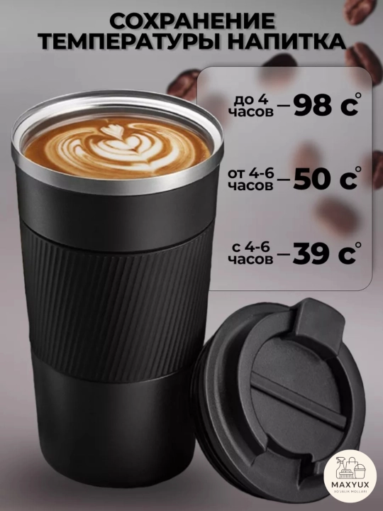 Choy va qahva uchun zanglamaydigan po‘latdan yasalgan termokrujka