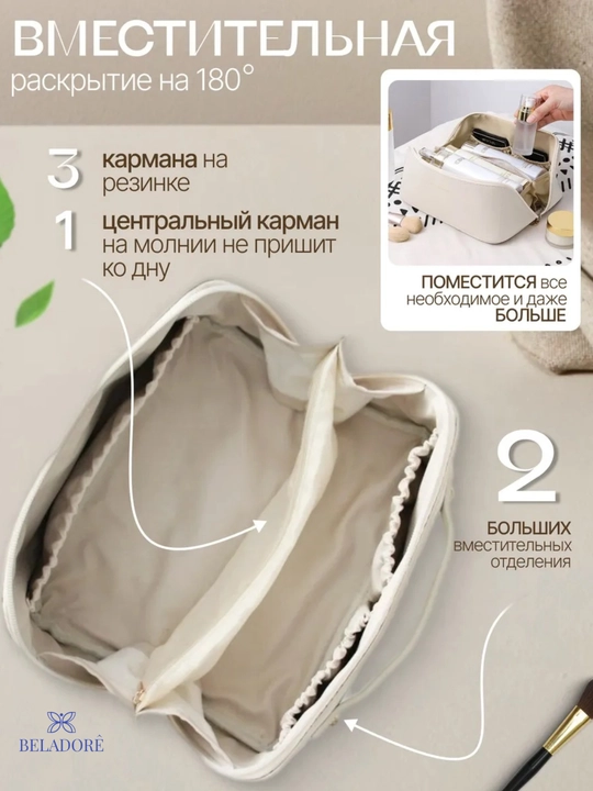 Женская косметичка, большая, сумка-косметичка, экокожа, 4 разных цвета