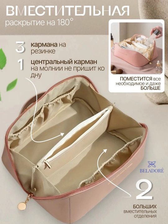 Женская косметичка, большая, сумка-косметичка, экокожа, 4 разных цвета