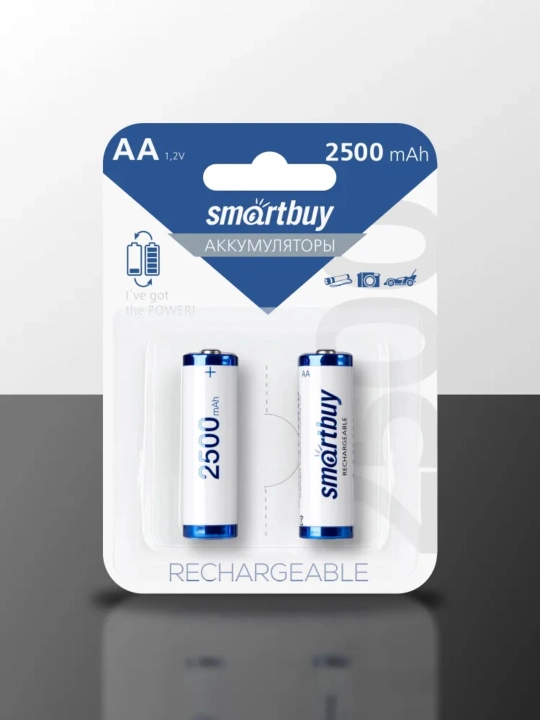 Smartbuy AA/AAA tipidagi akkulyatorlar (Ni-MH), 950 / 1100 / 2500 mA·soat, 2 dona