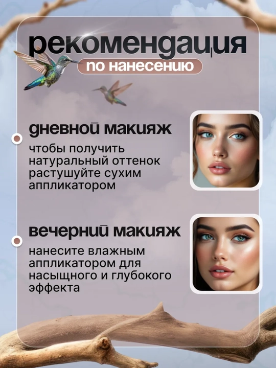 Моно тени для век SILVANA 10 цветов, с шиммером блестящие