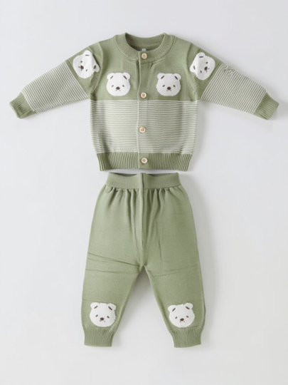 Baby Bear Deluxe – кардиган и брюки, трикотаж - 