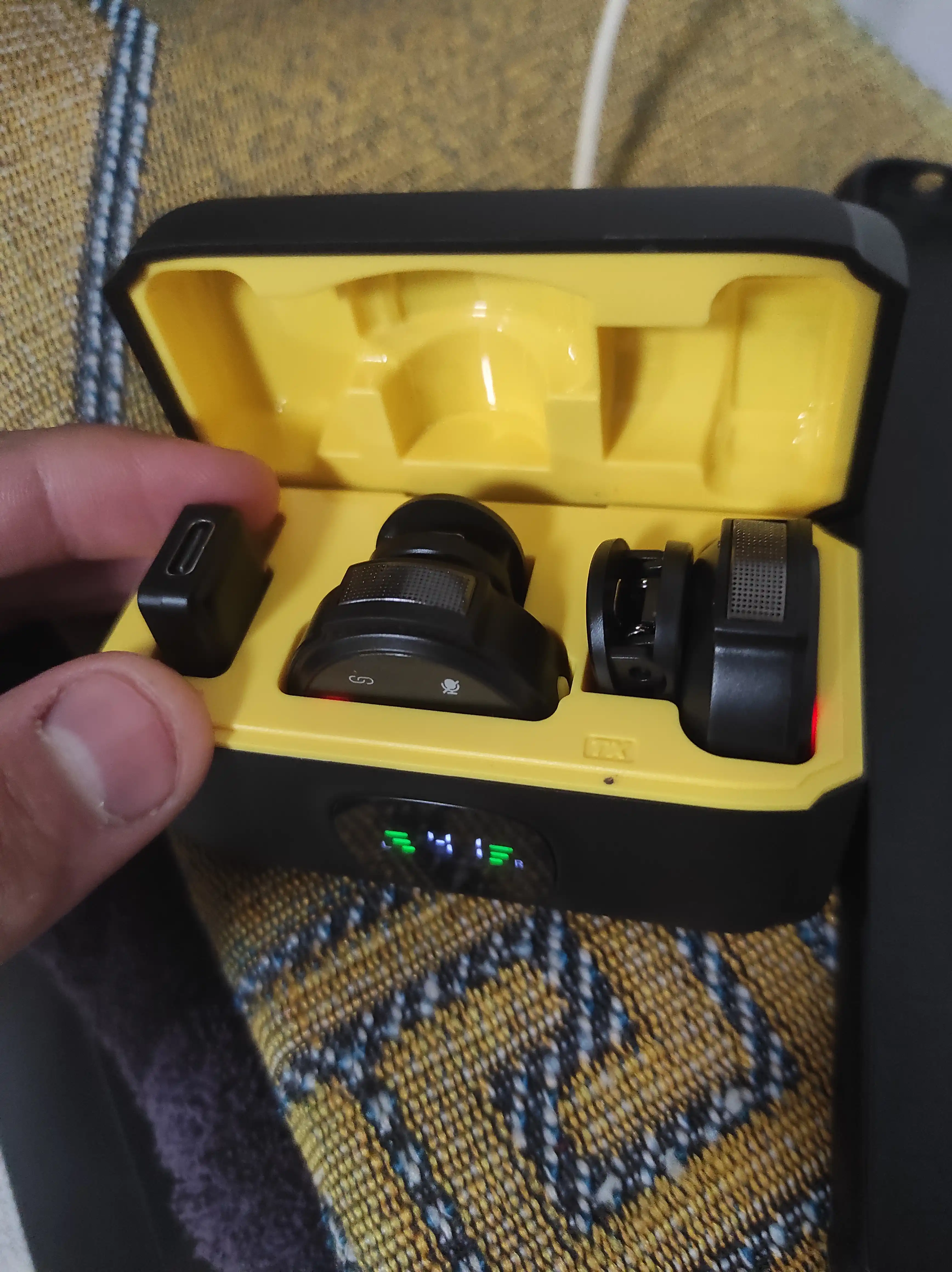 Simsiz petlichkali mikrofon, 2 tasi 1 da, iPhone va Android uchun, Type-C va Lightning