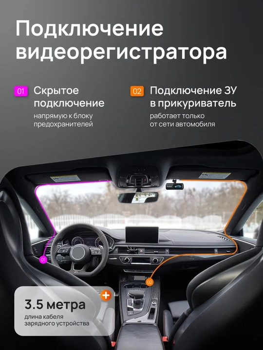 Видеорегистратор 4K Wi-Fi с задней камерой, ночным видением, G-сенсором