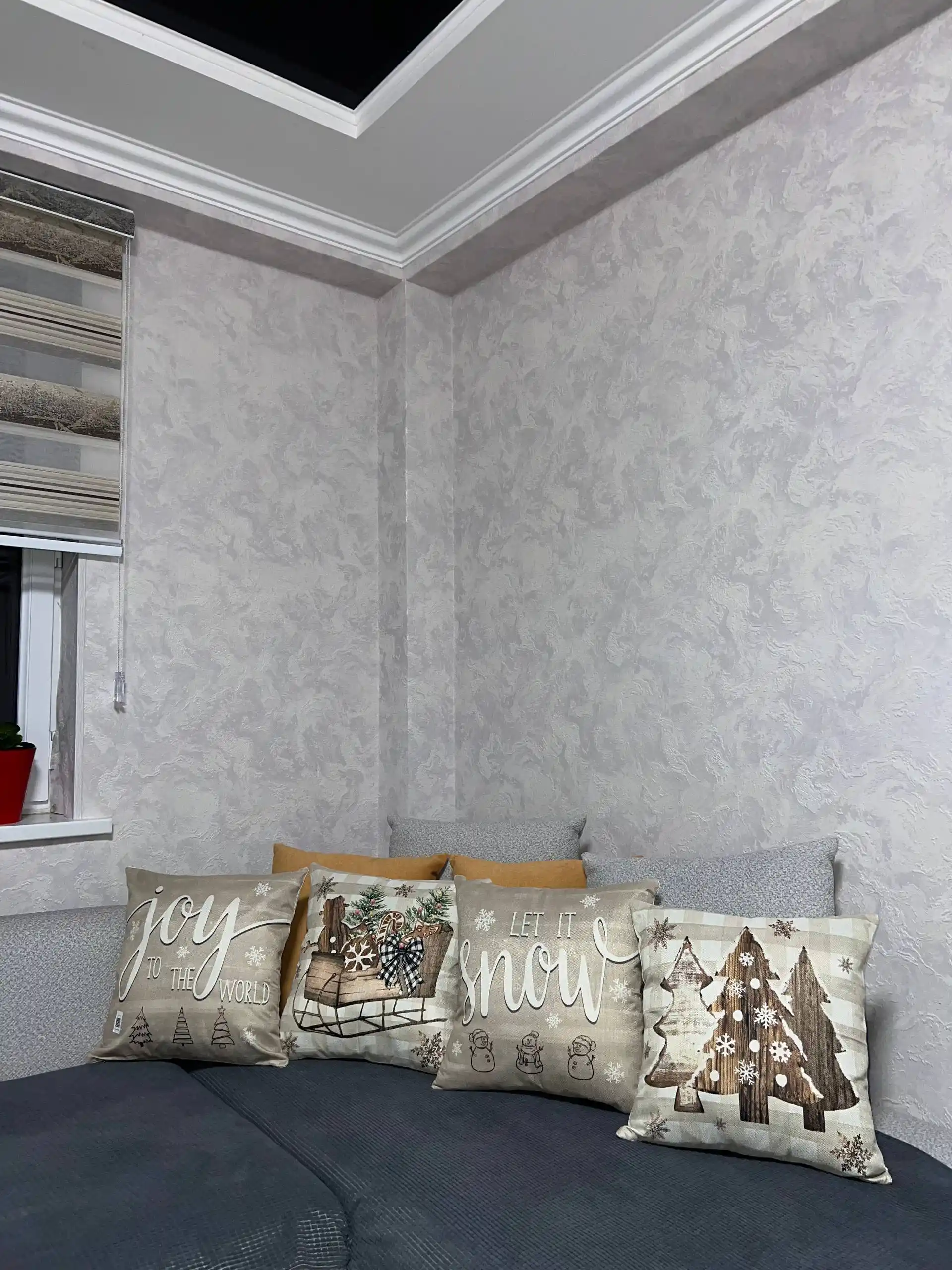 Yangi yil bezakli naqshli dekorativ yostiq g‘ilofi 45×45 sm,kompekt 2 dona