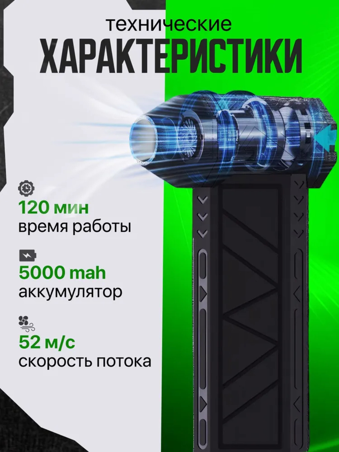 Аккумуляторная воздуходувка для ПК, автомобиля, розжига, мини-компрессор