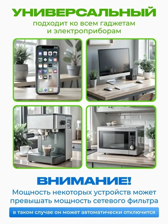 Tarmoq filtri, simsiz quvvatlash, USB, Type-C uzaytirgich, troynik, ko‘chirish, pilot, rozetka