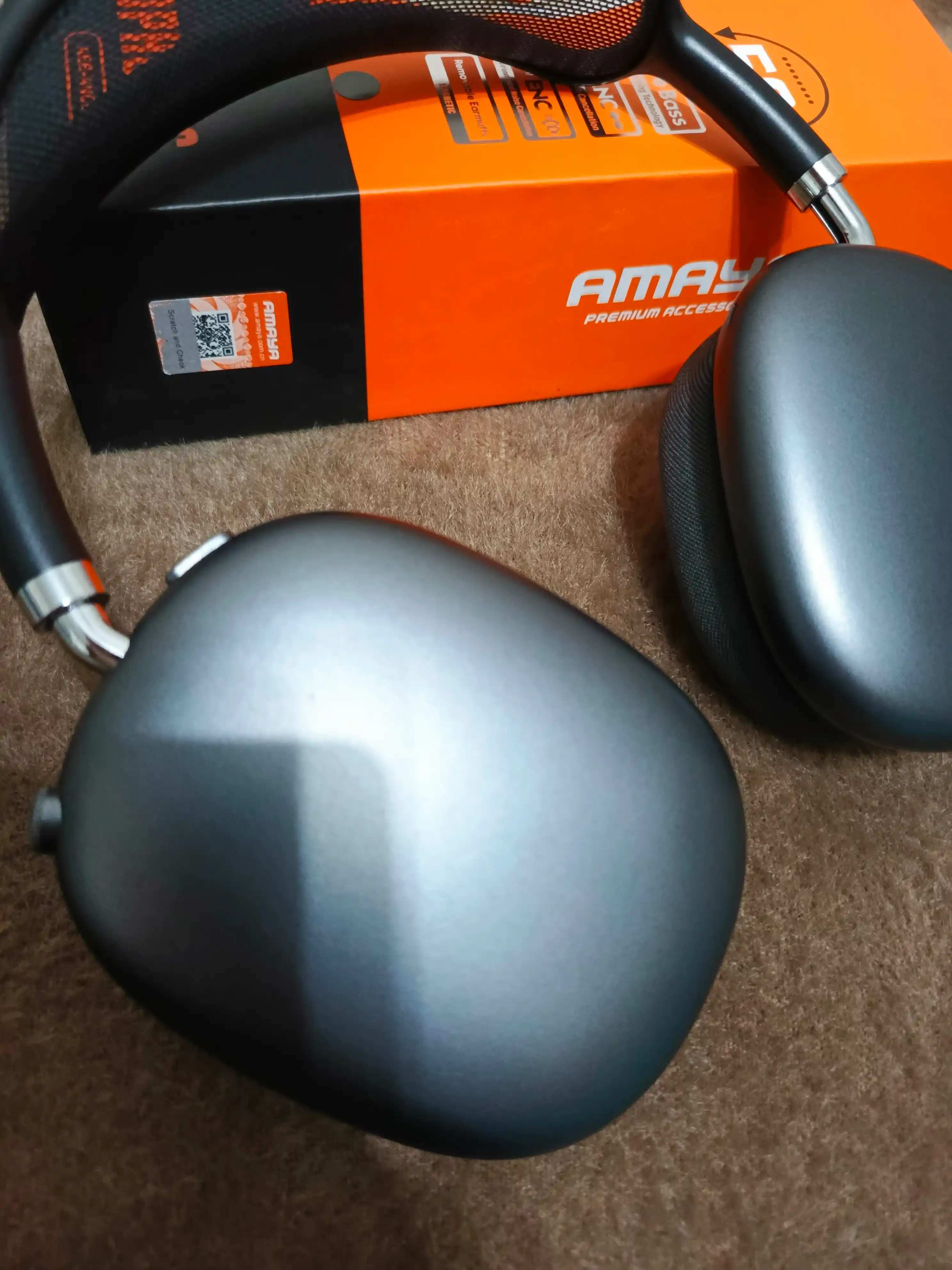 AMAYA 680M Bluetooth Naushnik, ANC Shovqinni Bostirish, Kuchli Extra Bass, Qora
