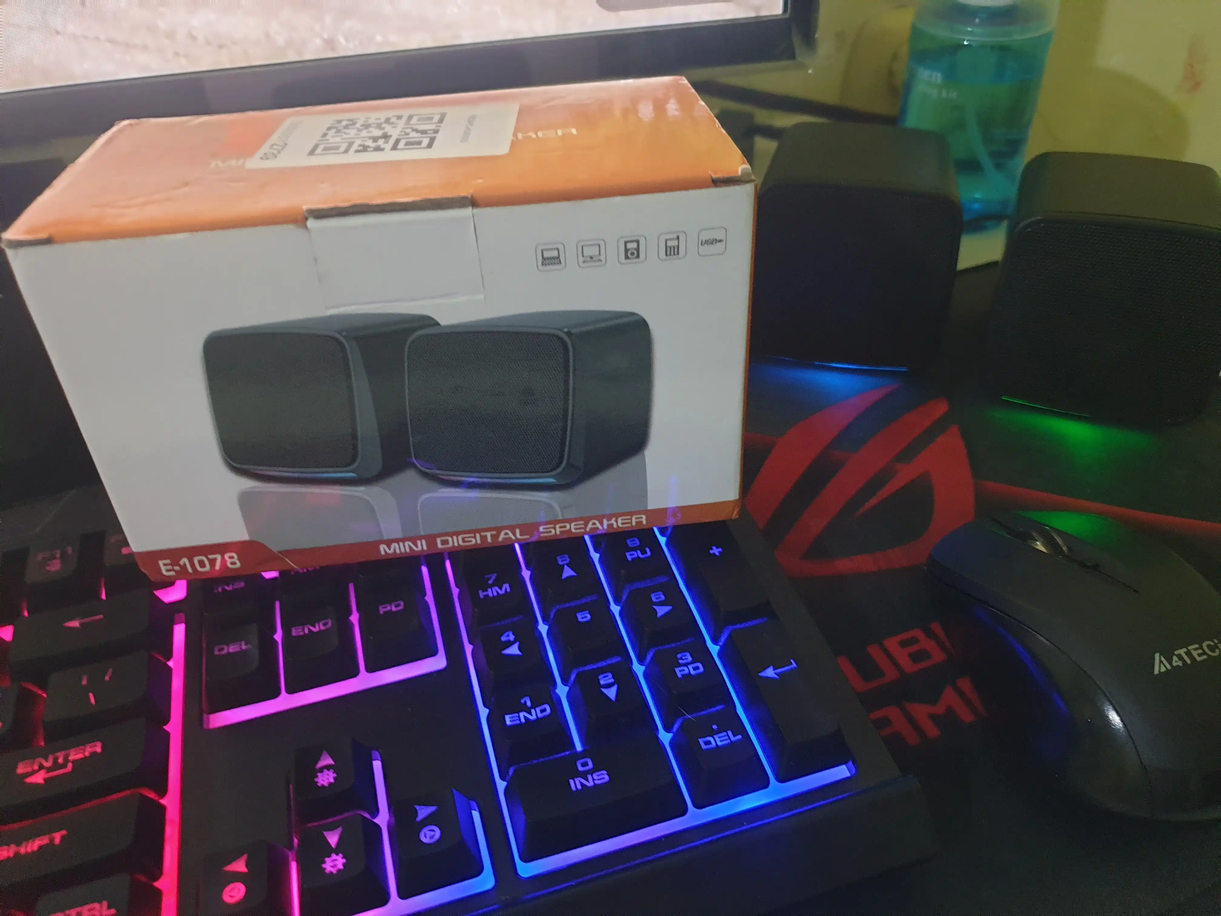 Колонки мини с RGB подсветкой, для компьютеров, смартфонов и ноутбуков, USB