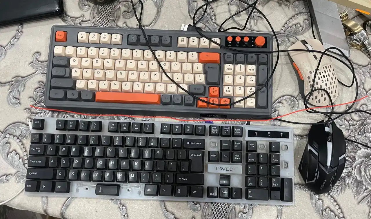 Игровая клавиатура и мышь t-Wolf k16 /t16, в черно-белом