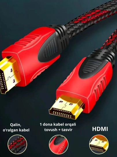 Кабел HDMI FullHD 1,5 м (1,3 м),3 м(2,7 м),5м (4,5 м), 10м (9 м), 15м (13,6 м), 20м (18 м) — MKTHOME-HDMIKABBELE-HD3