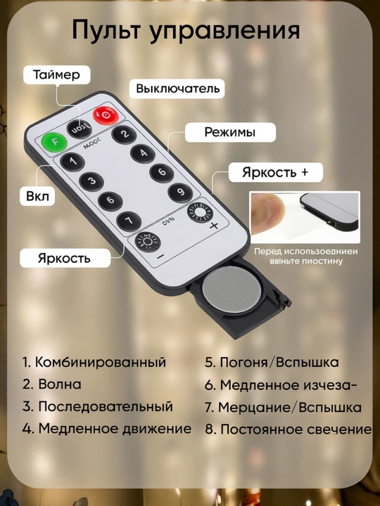 Электрогирлянда нить, водопад