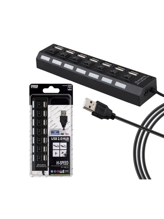 USB-КОНЦЕНТРАТОР. Разъем с 7 портами USB - быстрый, удобный и легкий концентратор 480 МБ/с
